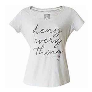 Spy museum deny everything gray tee. Size M